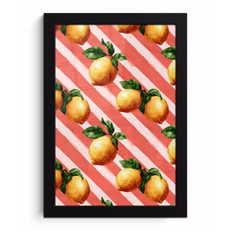 Poster met lijst - Citroen - Geïllustreerd - Oranje — 1