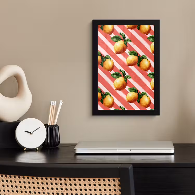 Poster met lijst - Citroen - Geïllustreerd - Oranje — 2