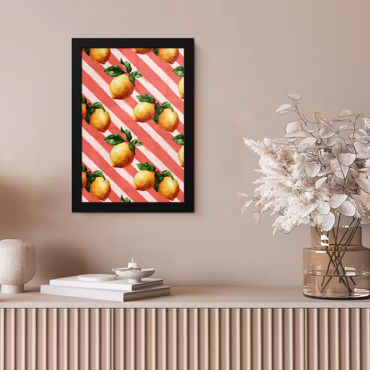 Poster met lijst - Citroen - Geïllustreerd - Oranje — 5
