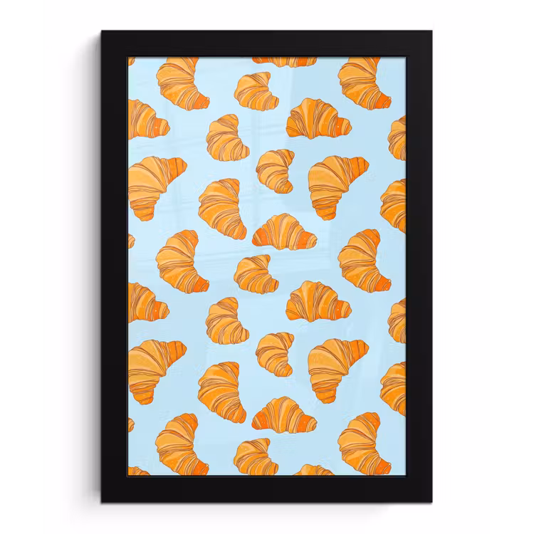 Poster met lijst - Croissant - Speels - Blauw — 1