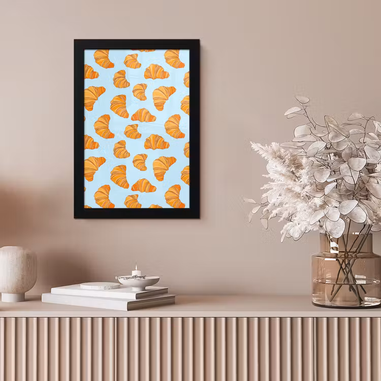 Poster met lijst - Croissant - Speels - Blauw — 5