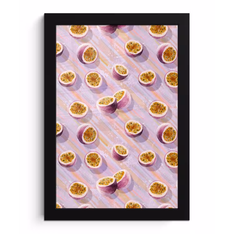 Poster met lijst - Passievrucht - Tropisch - Paars — 1