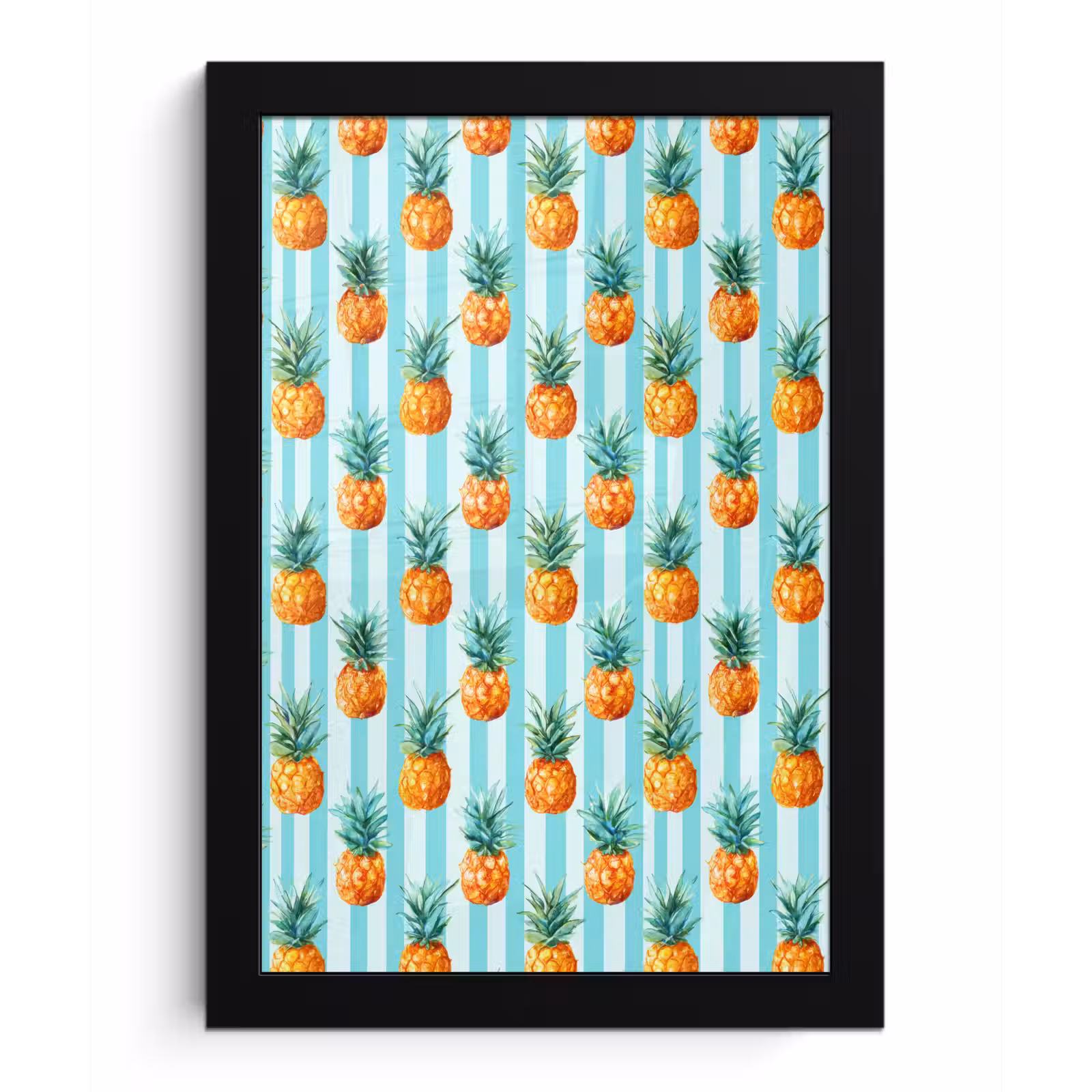Poster met lijst - Ananas - Strepen - Groen — 1
