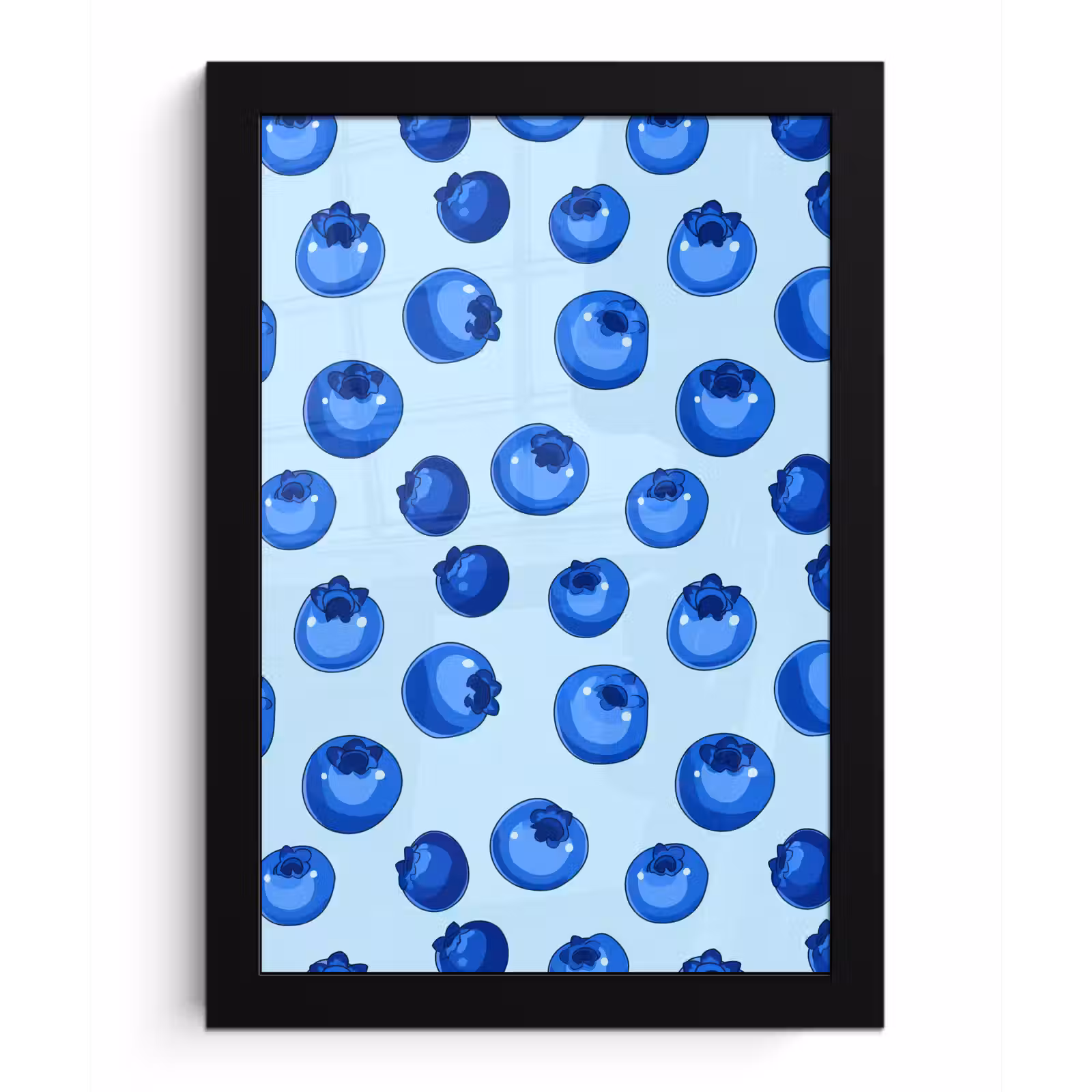 Poster met lijst - Bessen - Modern - Blauw — 1