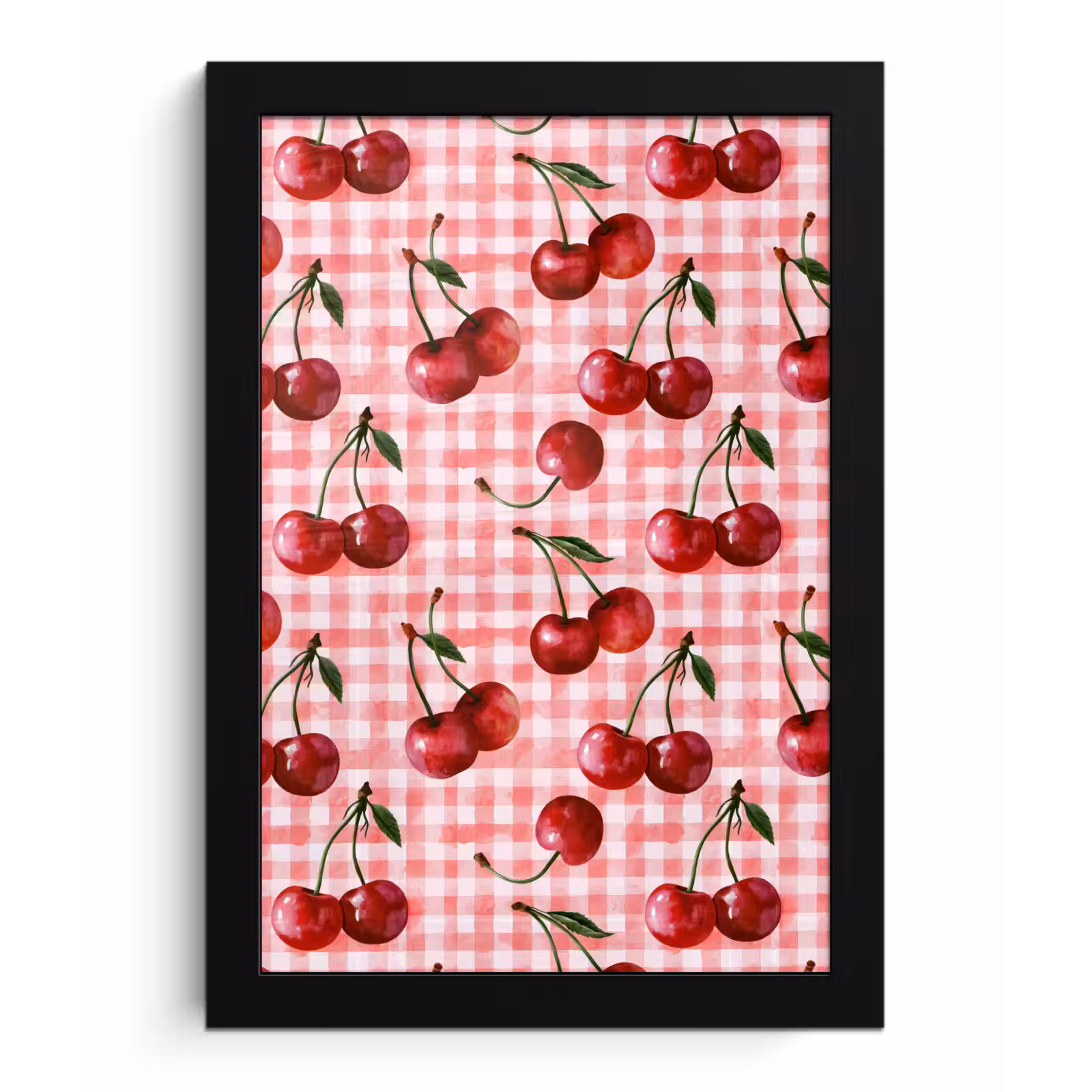 Poster met lijst - Kersen - Blokken - Rood — 1
