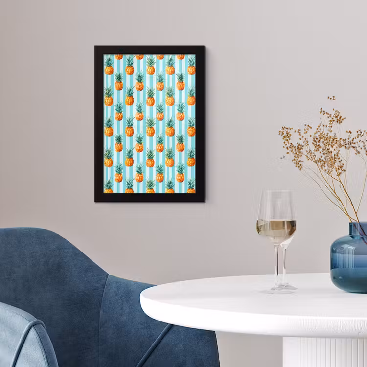Poster met lijst - Ananas - Strepen - Groen — 4