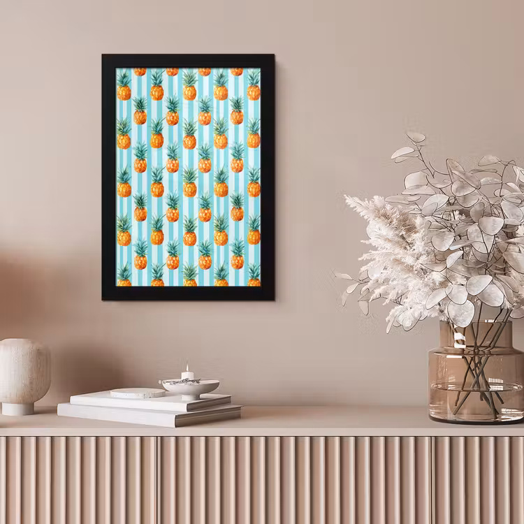 Poster met lijst - Ananas - Strepen - Groen — 5
