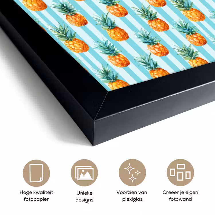 Poster met lijst - Ananas - Strepen - Groen — 6