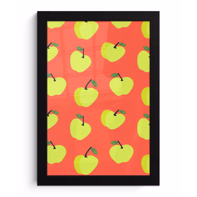 Poster met lijst - Appels - Modern - Groen — 1