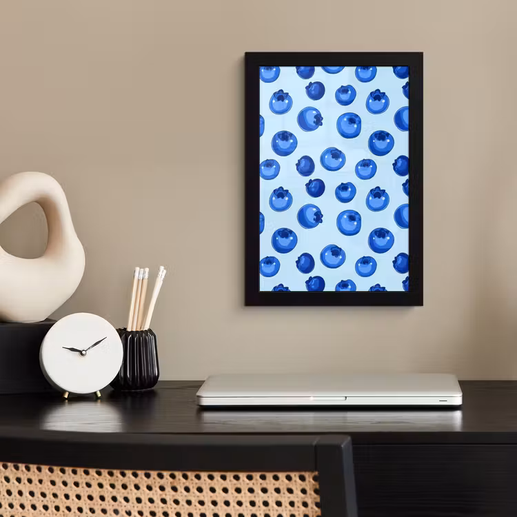 Poster met lijst - Bessen - Modern - Blauw — 2