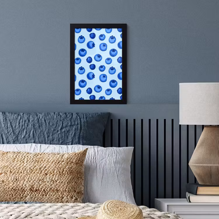 Poster met lijst - Bessen - Modern - Blauw — 3
