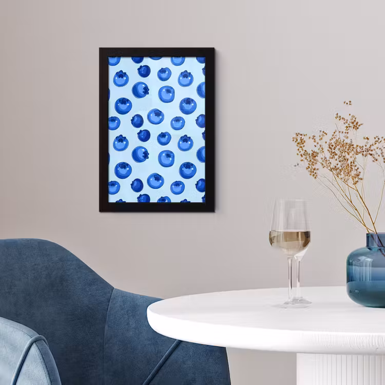 Poster met lijst - Bessen - Modern - Blauw — 4