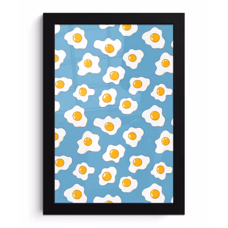 Poster met lijst - Eieren - Dooiers - Blauw — 1