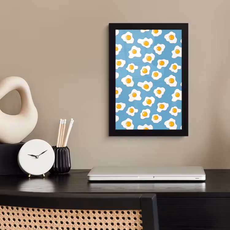 Poster met lijst - Eieren - Dooiers - Blauw — 2
