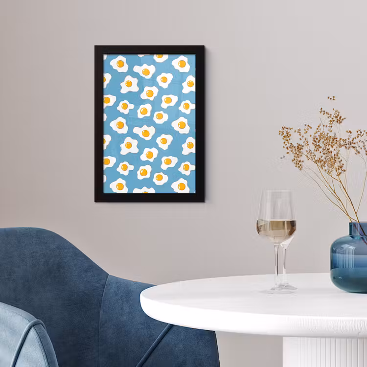 Poster met lijst - Eieren - Dooiers - Blauw — 4