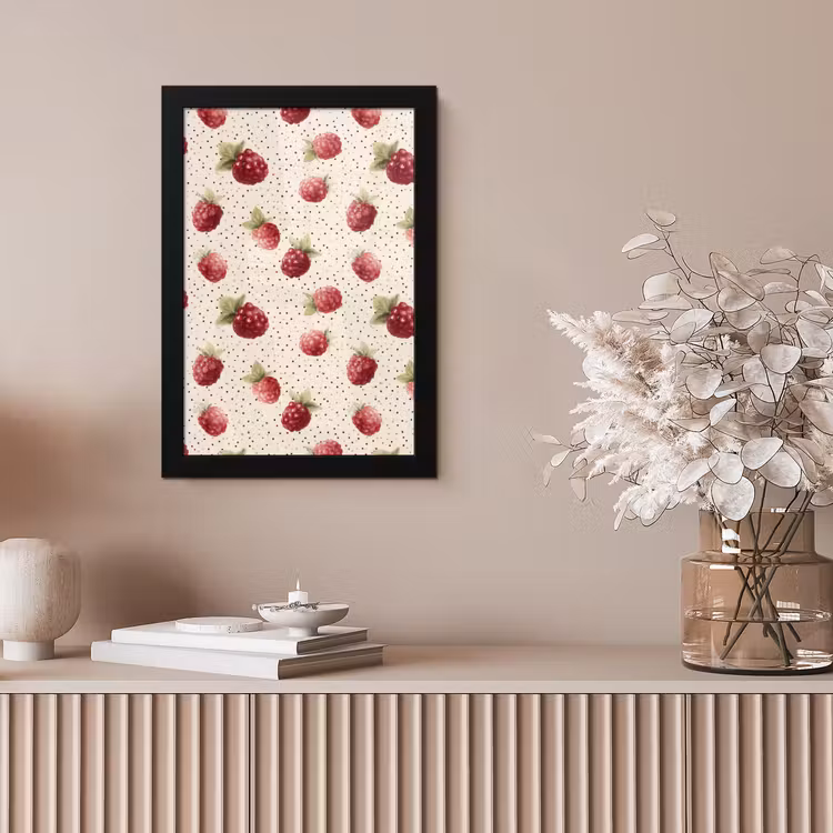 Poster met lijst - Framboos - Stippen - Rood — 5