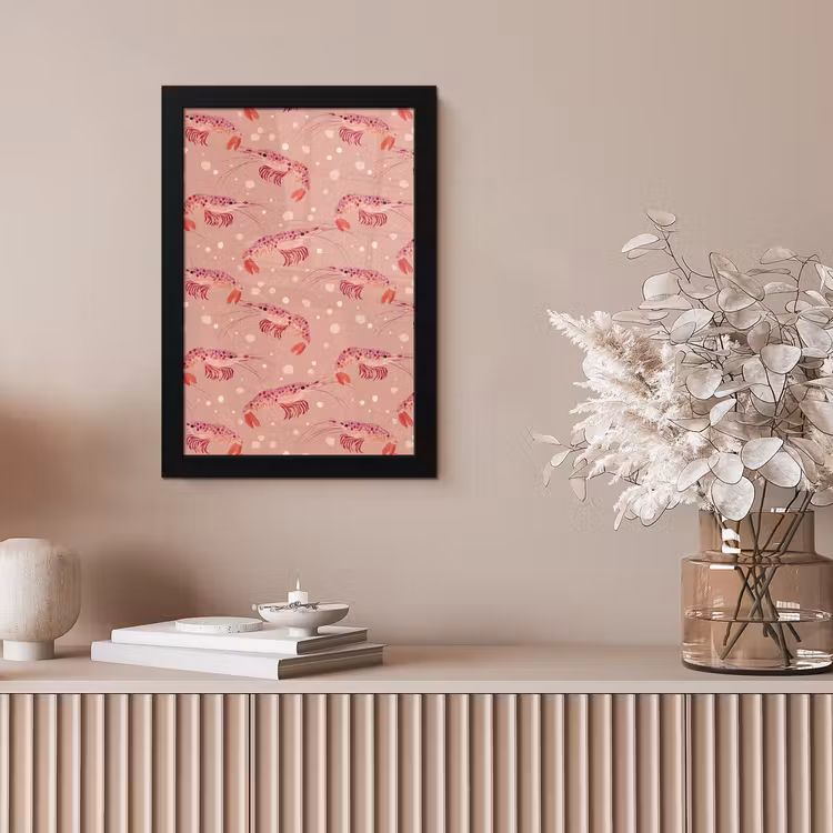 Poster met lijst - Garnalen - Stippen - Roze — 5