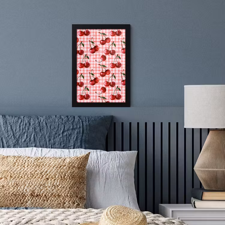Poster met lijst - Kersen - Blokken - Rood — 3