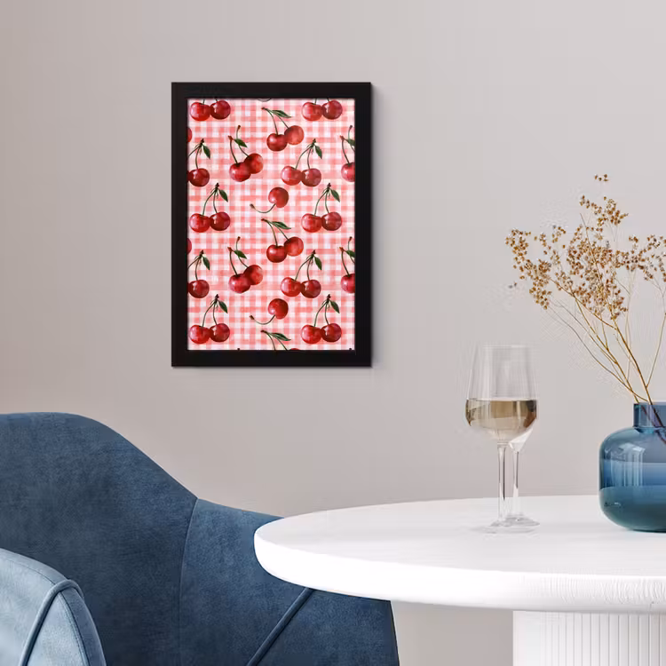 Poster met lijst - Kersen - Blokken - Rood — 4