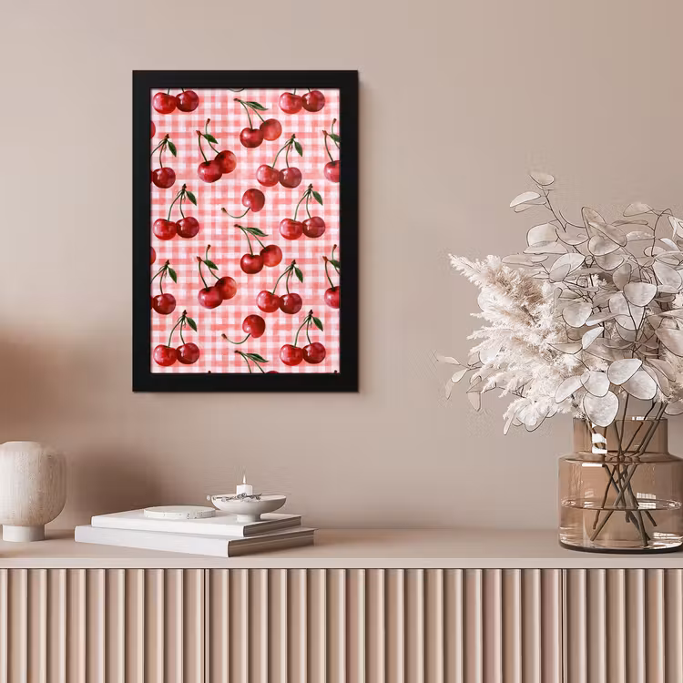 Poster met lijst - Kersen - Blokken - Rood — 5