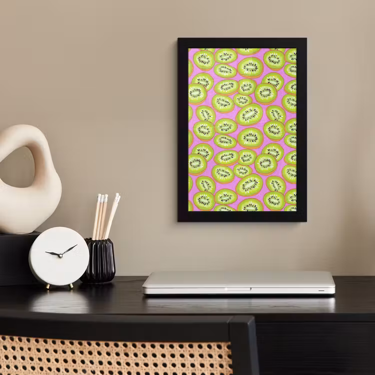 Poster met lijst - Kiwi - Speels - Groen — 2