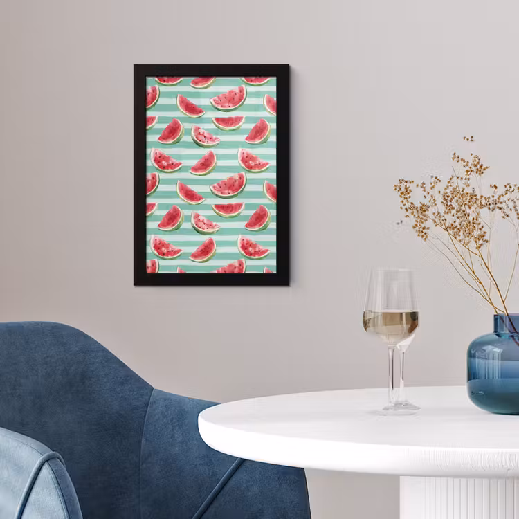 Poster met lijst - Watermeloen - Strepen - Groen — 4