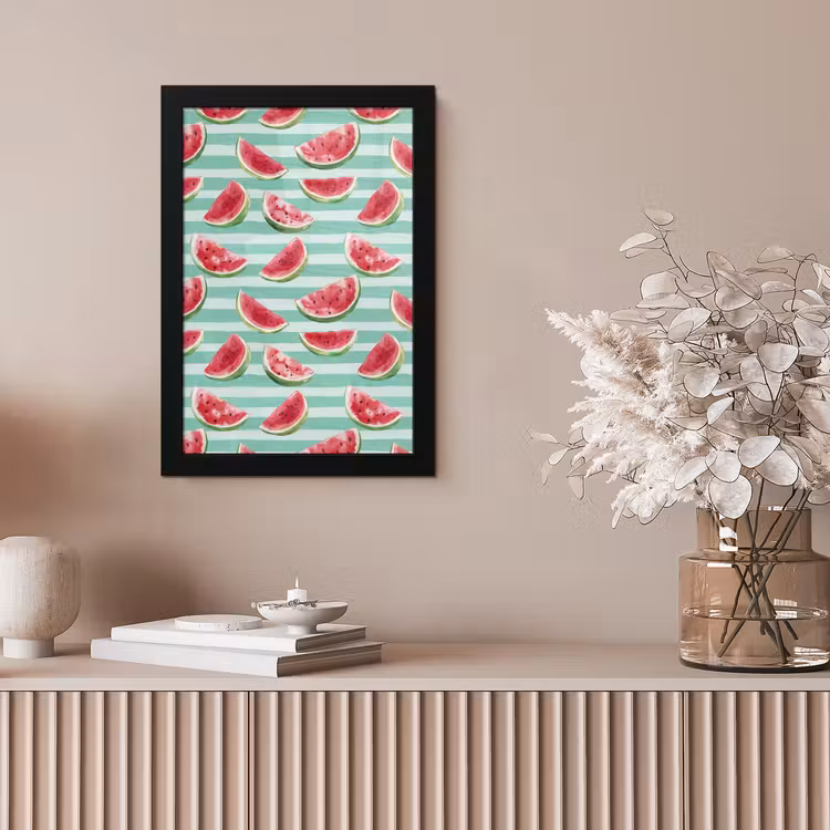 Poster met lijst - Watermeloen - Strepen - Groen — 5