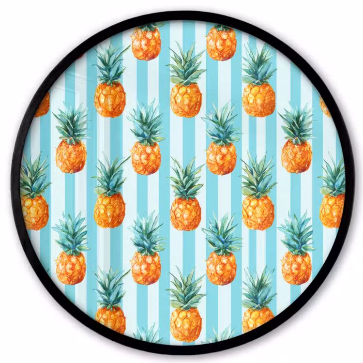 Ronde fotolijst - Ananas - Strepen - Groen — 1