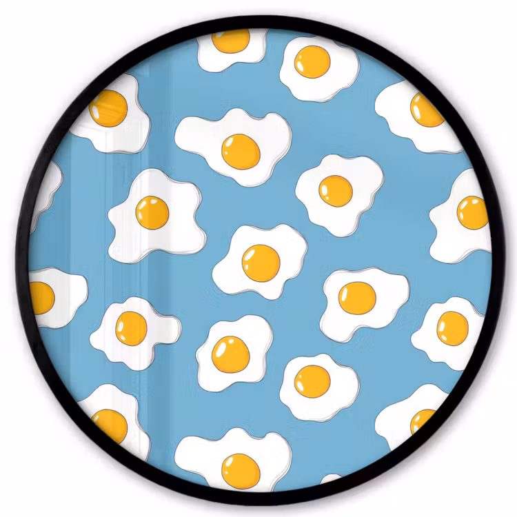 Ronde fotolijst - Eieren - Dooiers - Blauw — 1