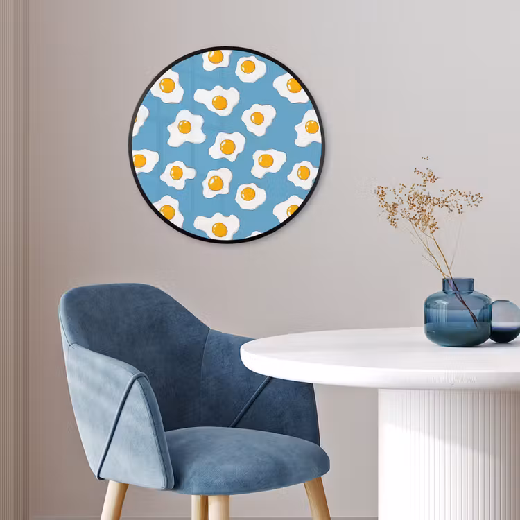 Ronde fotolijst - Eieren - Dooiers - Blauw — 4