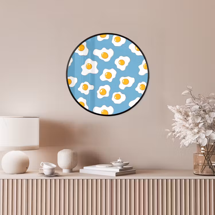 Ronde fotolijst - Eieren - Dooiers - Blauw — 5