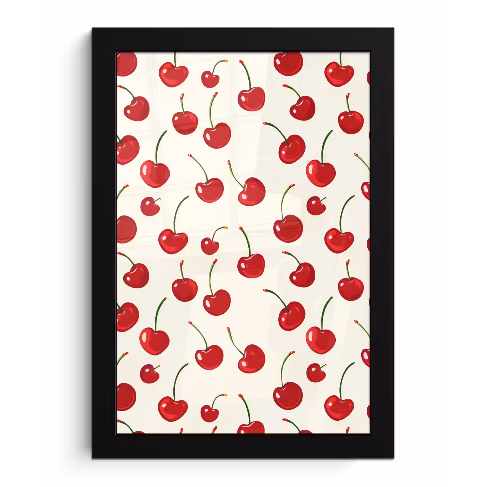 Poster met lijst - Kersen - Minimalistisch - Rood — 1