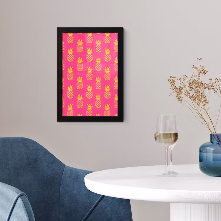 Poster met lijst - Ananas - Trendy - Roze — 4
