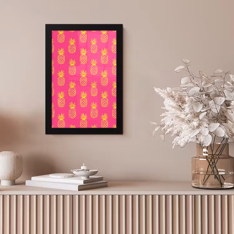 Poster met lijst - Ananas - Trendy - Roze — 5