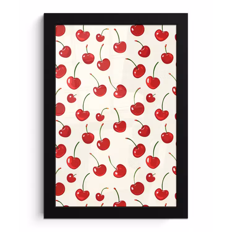 Poster met lijst - Kersen - Minimalistisch - Rood — 1