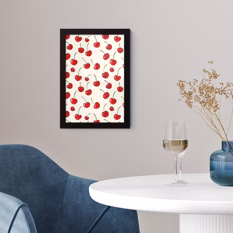 Poster met lijst - Kersen - Minimalistisch - Rood — 4