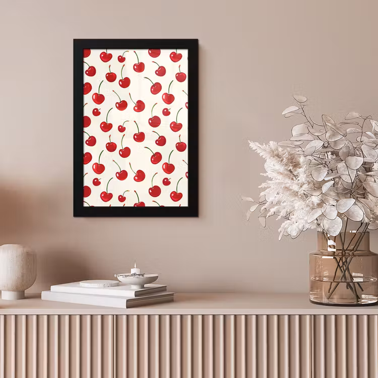 Poster met lijst - Kersen - Minimalistisch - Rood — 5