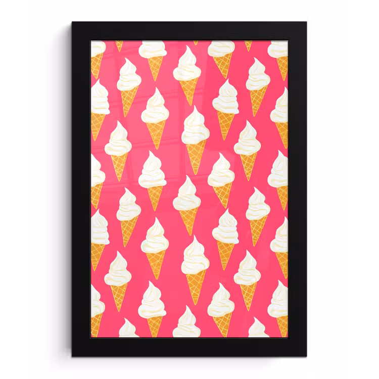 Poster met lijst - Softijs - Horentje - Roze — 1