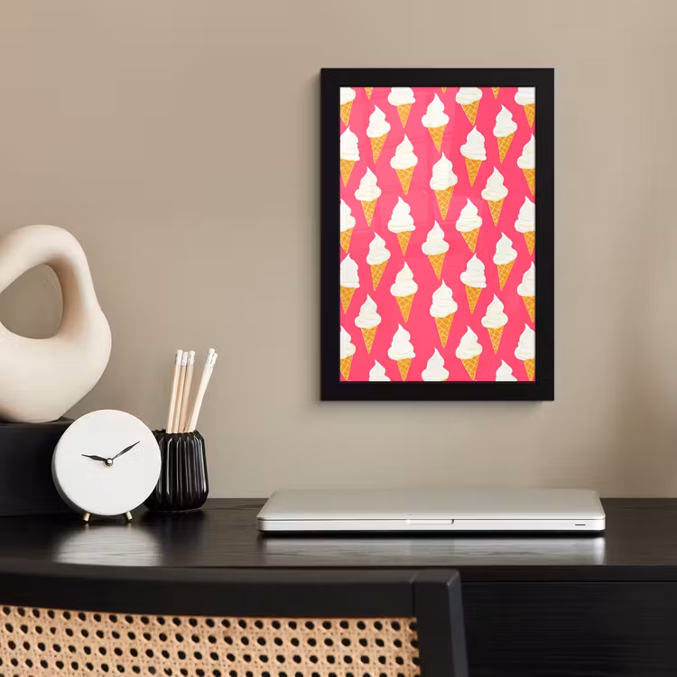 Poster met lijst - Softijs - Horentje - Roze — 2