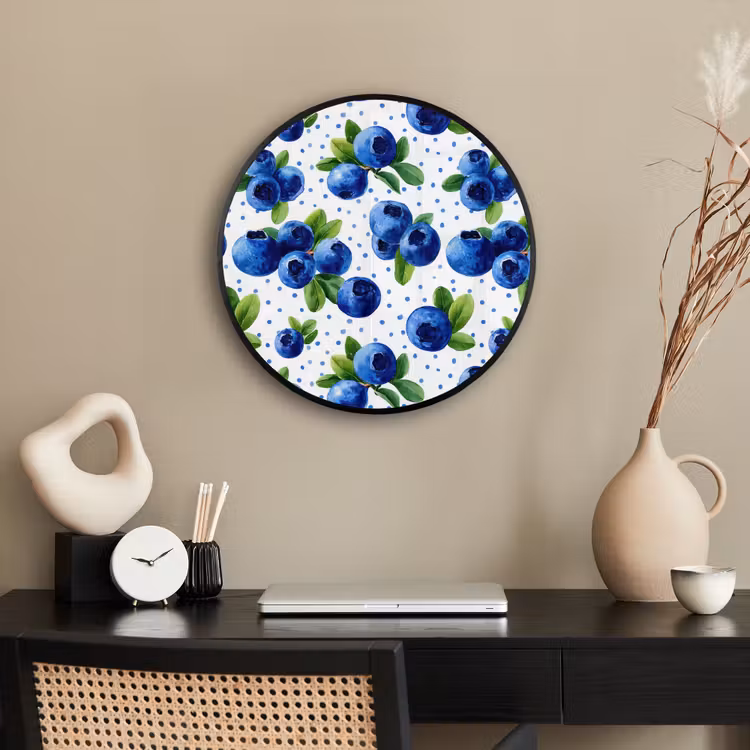 Ronde fotolijst - Bessen - Patroon - Blauw — 3