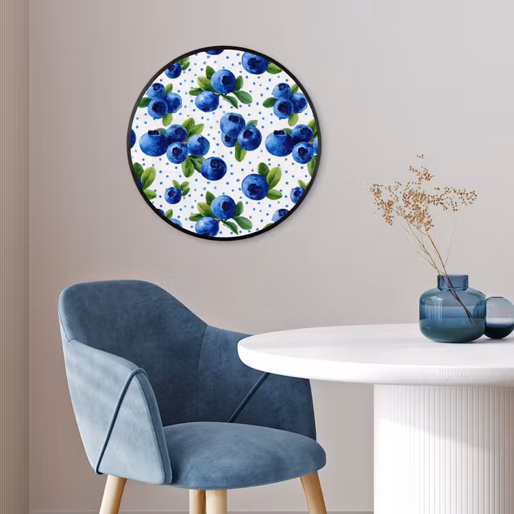 Ronde fotolijst - Bessen - Patroon - Blauw — 4