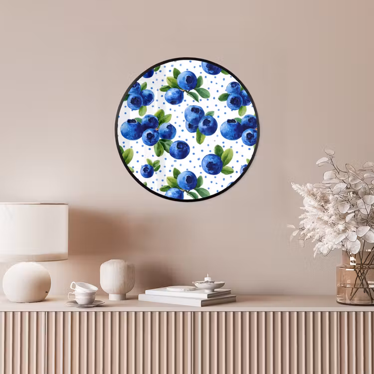 Ronde fotolijst - Bessen - Patroon - Blauw — 5