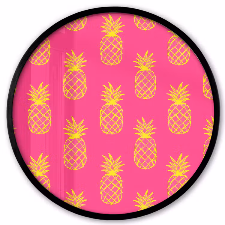 Ronde fotolijst - Ananas - Trendy - Roze — 1