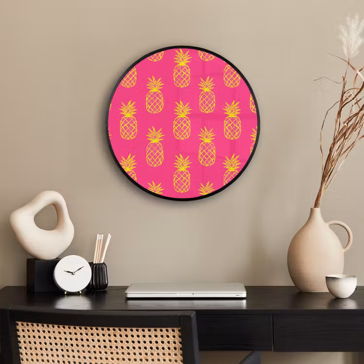Ronde fotolijst - Ananas - Trendy - Roze — 3