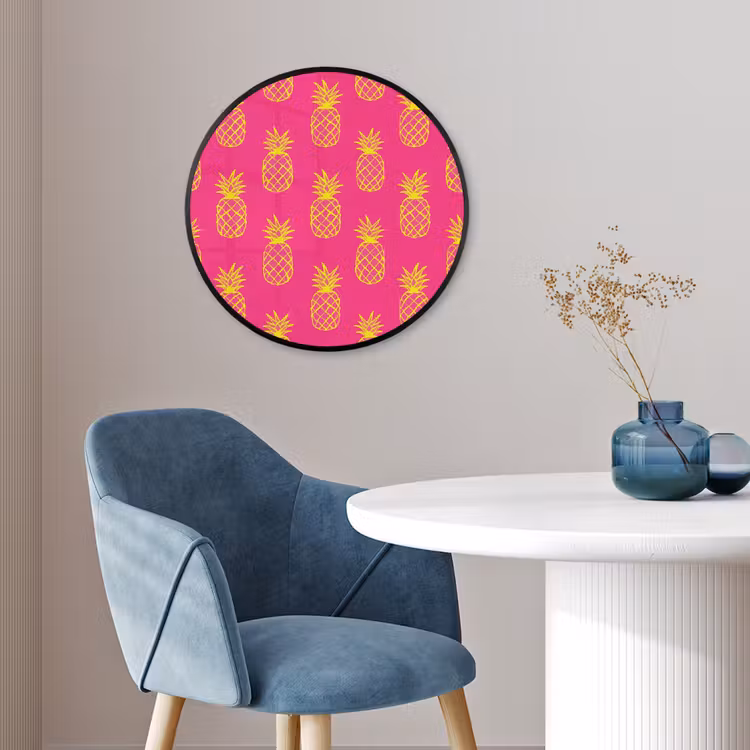 Ronde fotolijst - Ananas - Trendy - Roze — 4