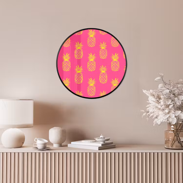 Ronde fotolijst - Ananas - Trendy - Roze — 5