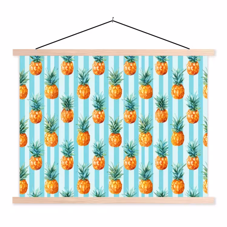 Schoolplaat - Ananas - Strepen - Groen — 1