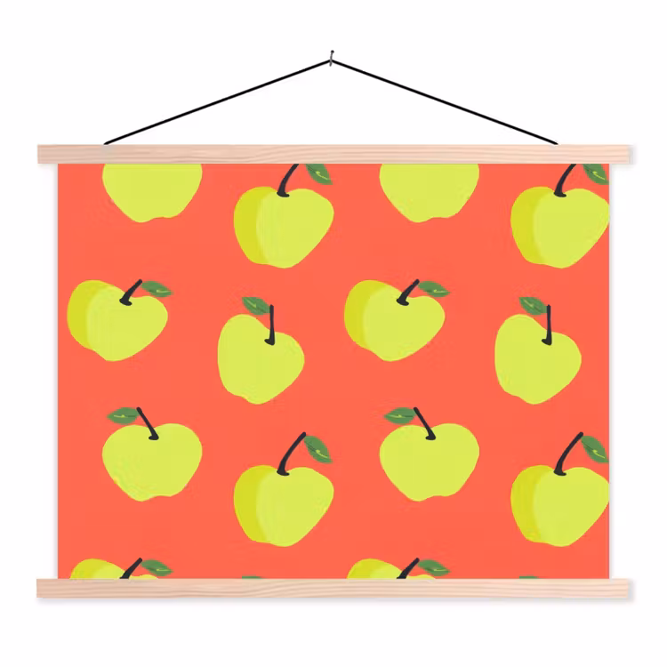 Schoolplaat - Appels - Modern - Groen — 1