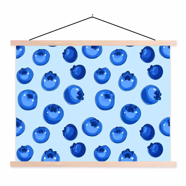 Schoolplaat - Bessen - Modern - Blauw — 1