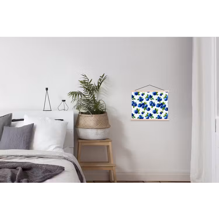 Schoolplaat - Bessen - Patroon - Blauw — 2